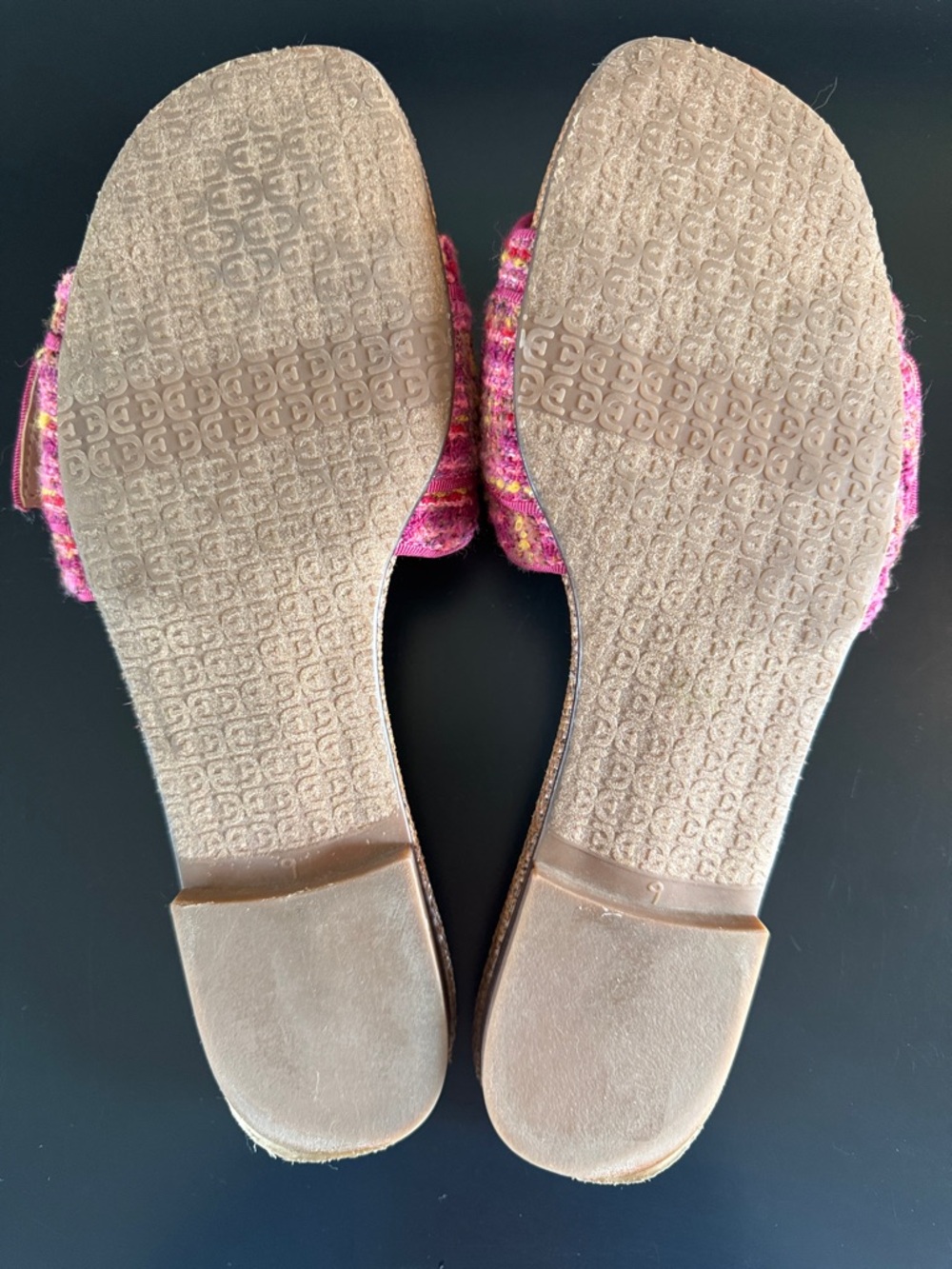 Sam Edelman Bambi 2 Pink Tweed Slide Sandals with Gold Buckles - Picture 11 of 12